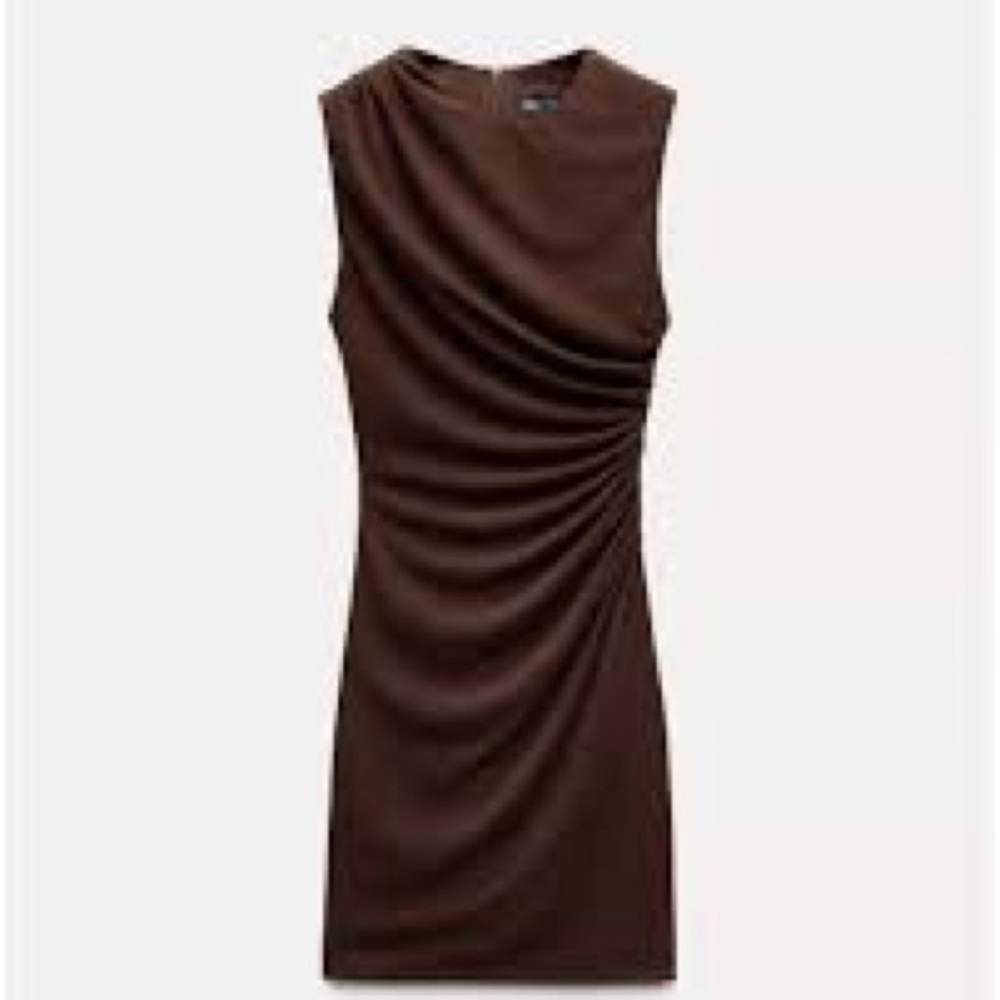 Elegant Brown Sleeveless Dress